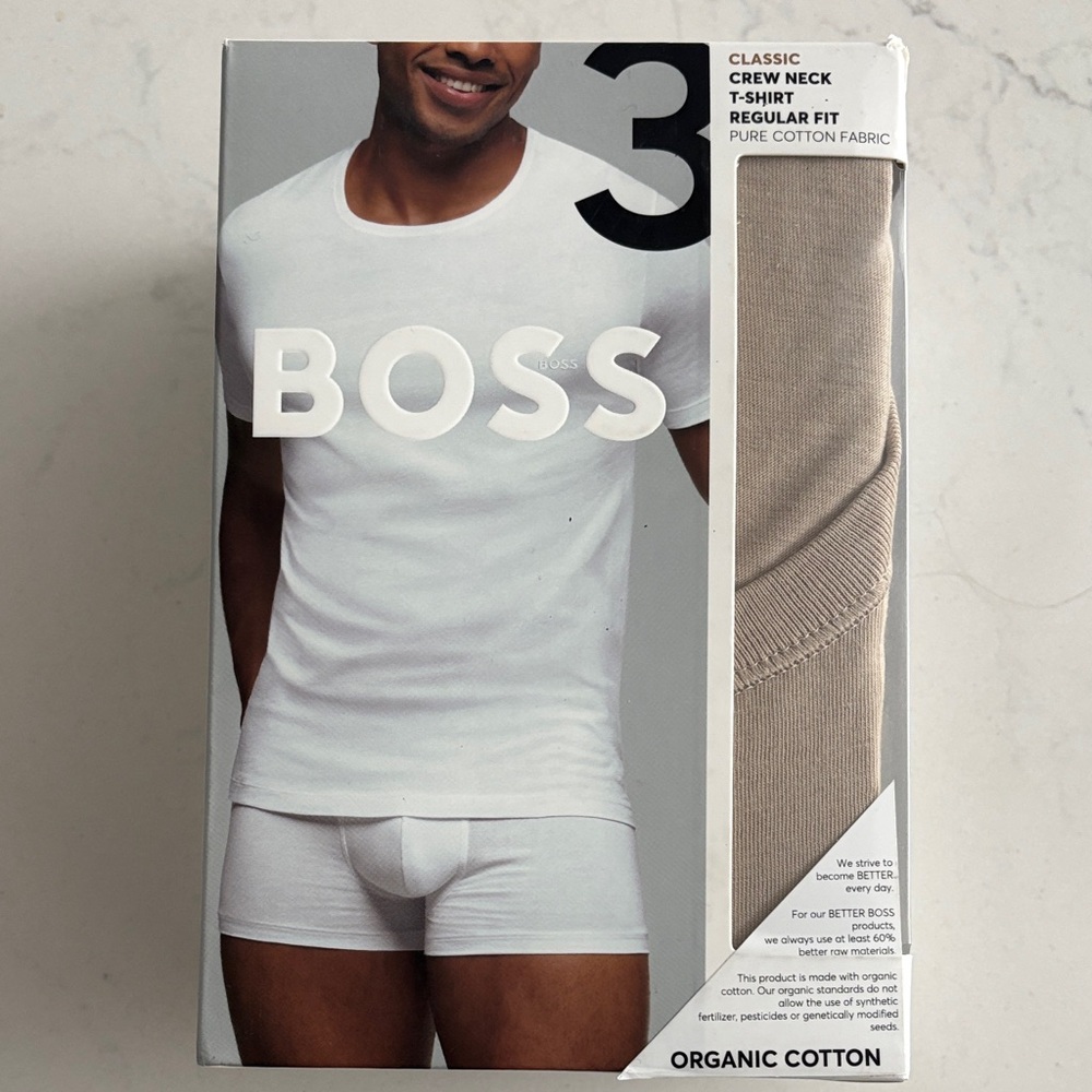 Boss Men's Classic Crew Neck T Shirt 3 Pack